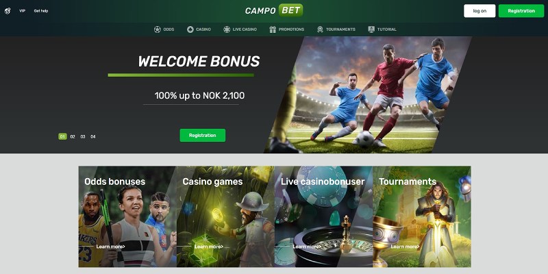 CampoBet hjemmeside for bookmaker