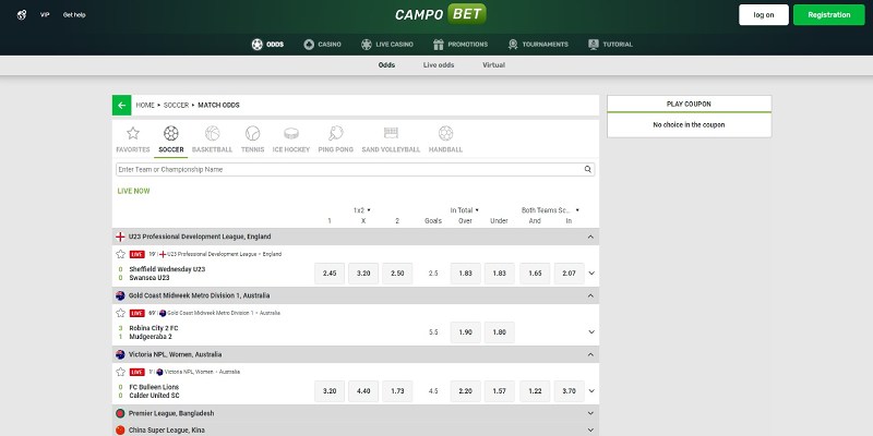 CampoBet online live sportsbetting