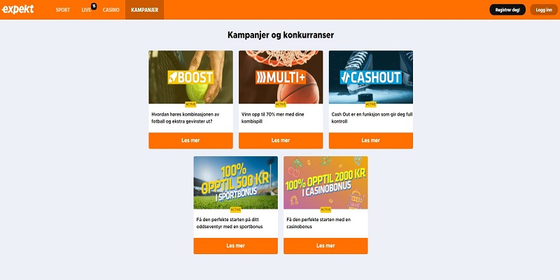 Expekt bonuser for sport