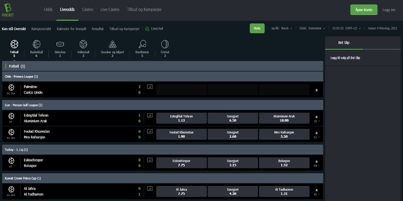 FansBet online live sportsbetting