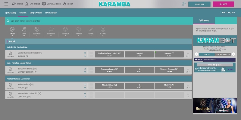 Karamba online live sportsbetting