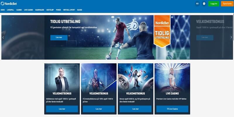 NordicBet app hjemmeside
