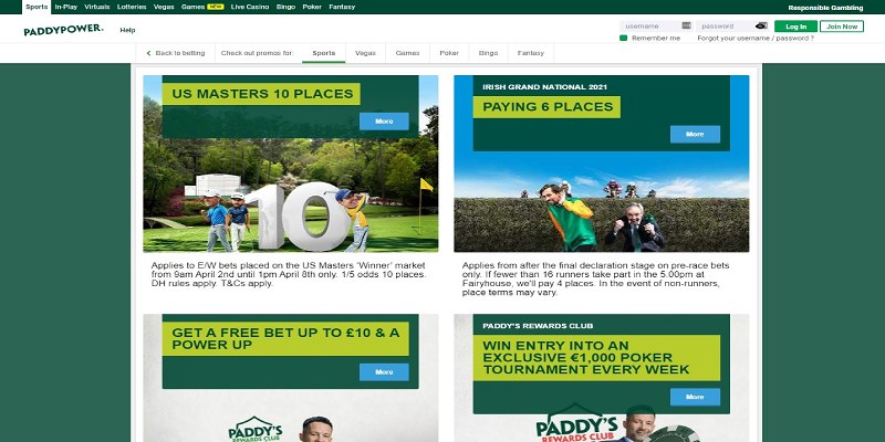 Paddy Power bonuser for sport