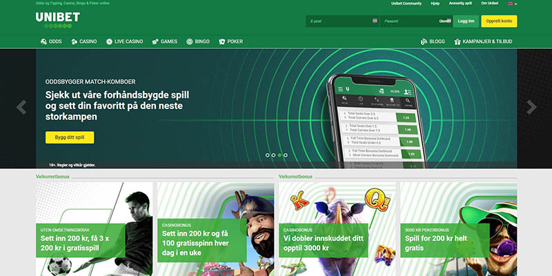 Unibet app Norge hjemmeside
