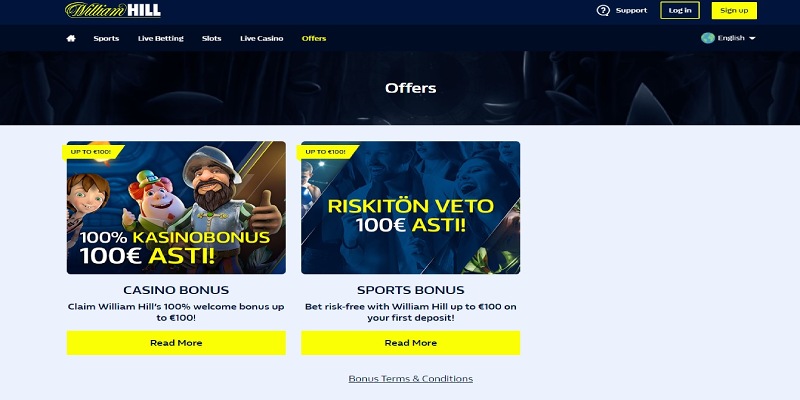 William Hill bonuser for sport